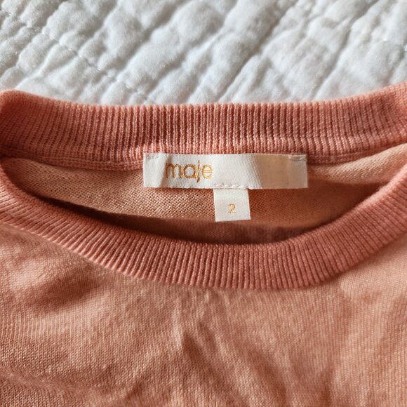 Maje Meryla Peach Tie-Waist Wool Sweater - Sz M - WORN ONCE - Picture 11 of 16